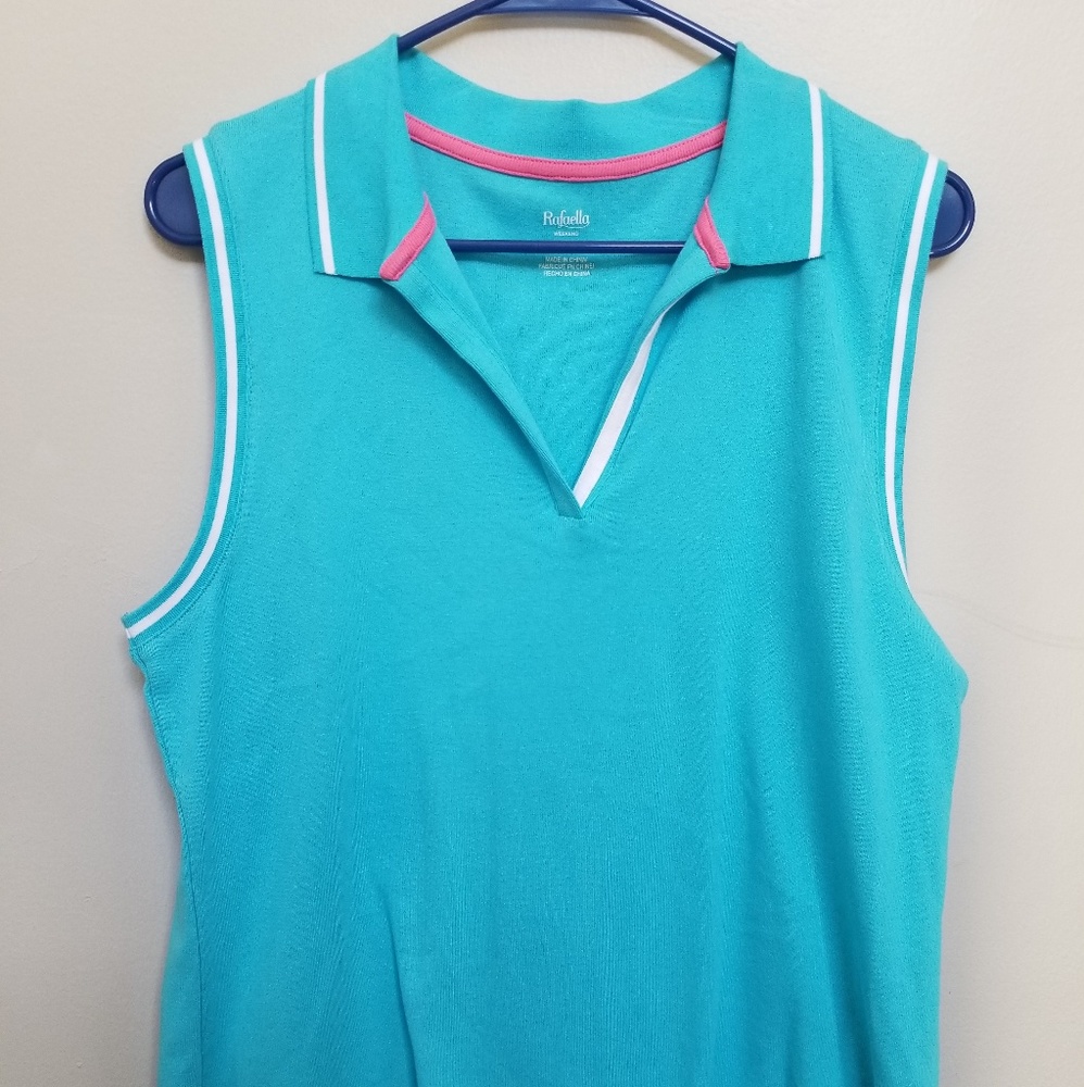 Rafaella polo blue tank top - Picture 2 of 5